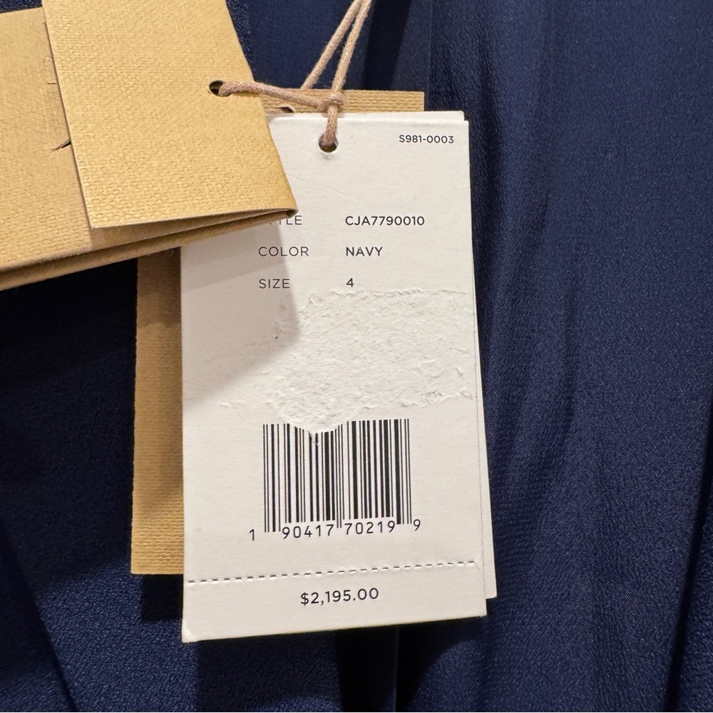 NWT Michael Kors Collection Cate Crush-Sleeve Blazer Preppy Designer Navy Sz 4 - Picture 13 of 16